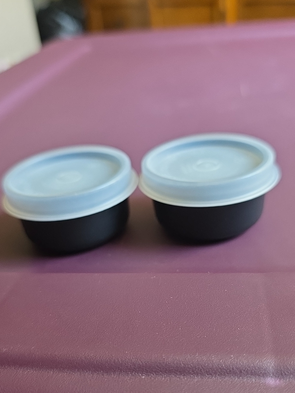 Tupperware Black Smidget  Containers with Lids. 1oz
